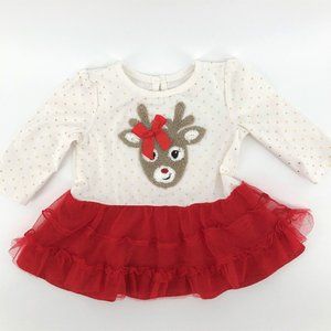 MAGICAL SEASON Baby Girl Reindeer Tulle Dress
